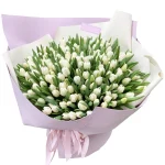 Букет из 201 белого тюльпана